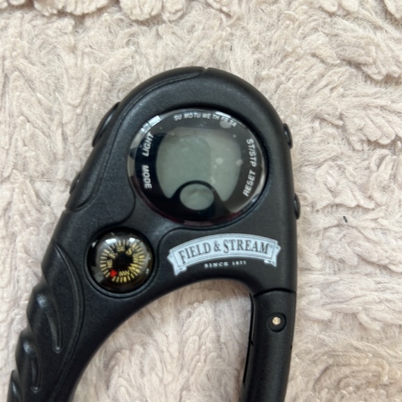 Field & Stream carabiner clip on watch compass, black,  New - Picture 16 of 16